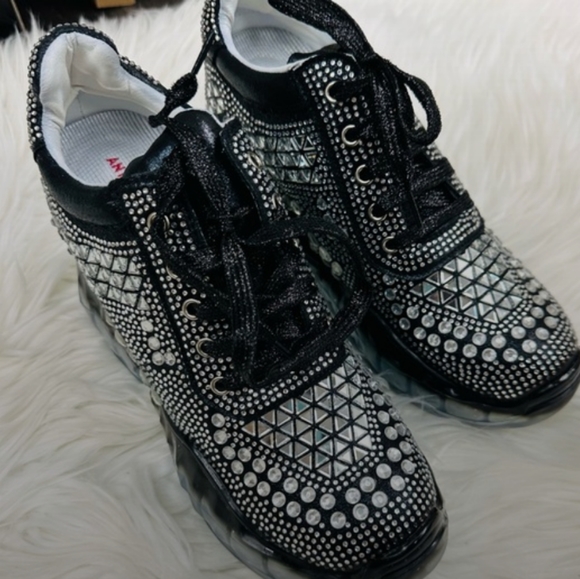 Anthony Wang Chunky Black Gem Sneakers - Picture 3 of 5